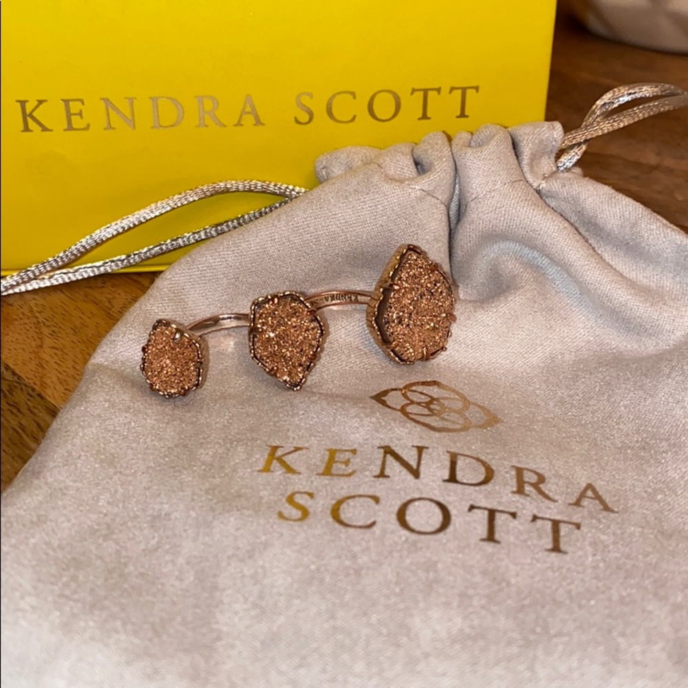 Kendra Scott drusy Naomi rose gold double ring